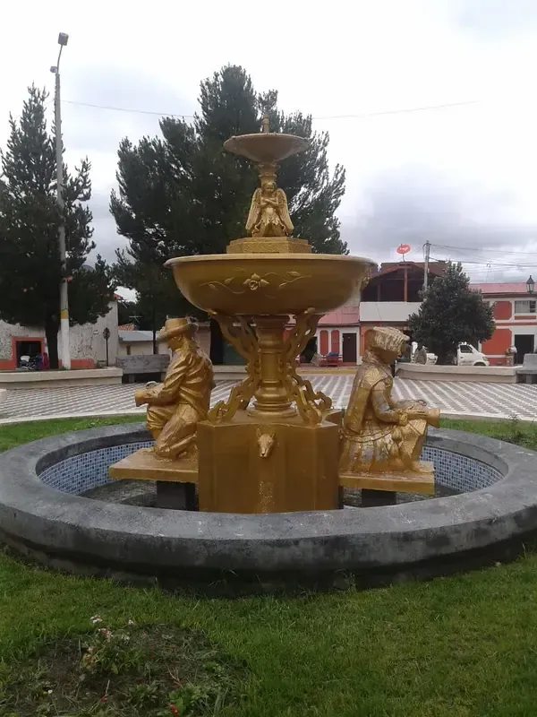 Central fountain in some square of a Peruvian town